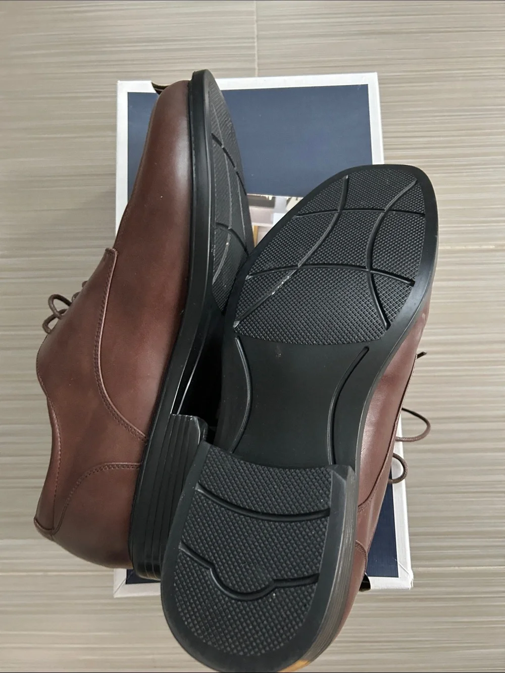 croft & barrow Men's Brown Leather Lace-Up Derby Shoes